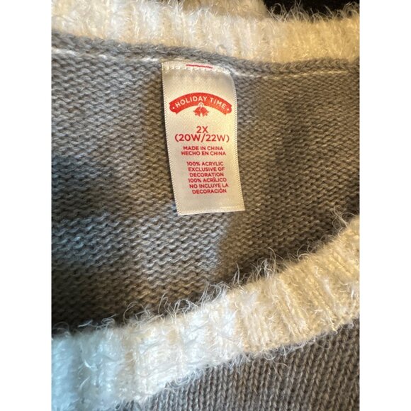 Holiday Time 2X 20W/22W Santa Kitty Sweater Not Ugly - Picture 7 of 7